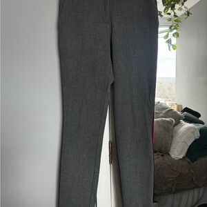 Zara Black and White Patterned Pants with Red Stripe